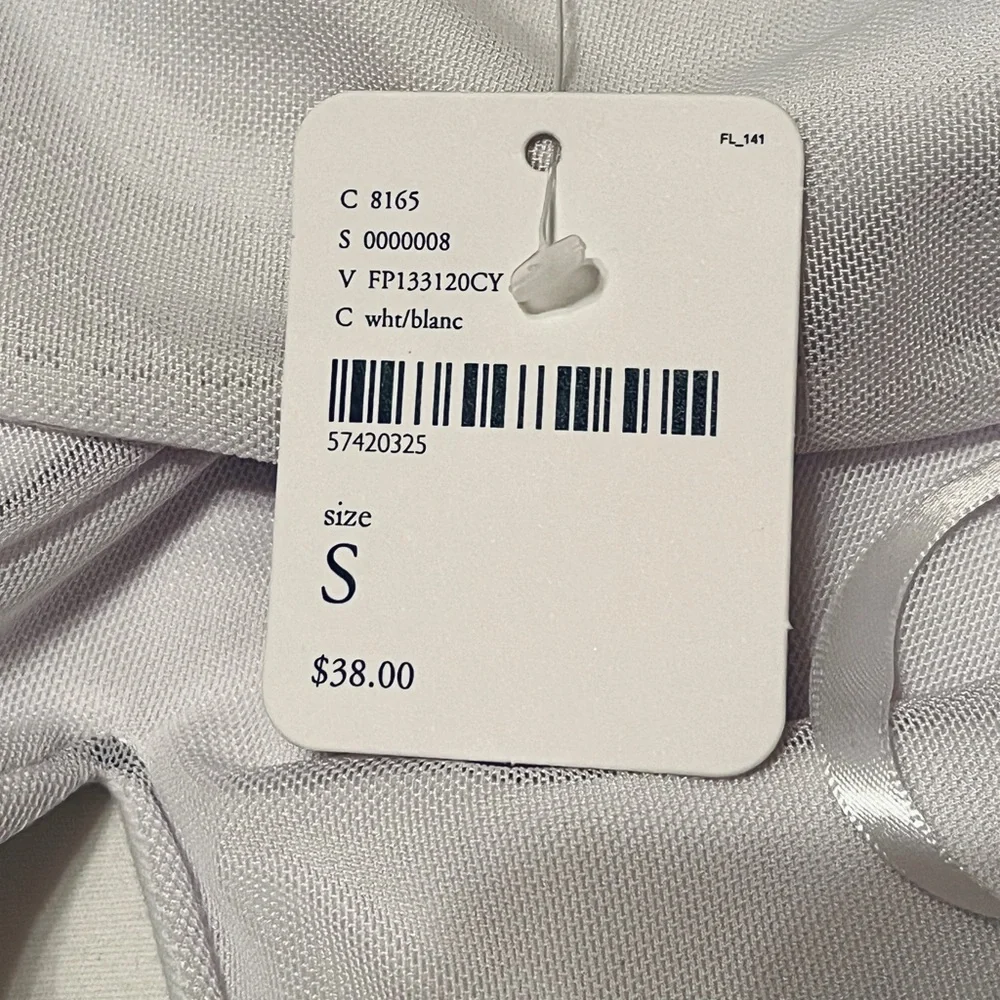 NWT Free People Intimately White V Cut Tube Top Crop Top Bandeau Top Small S - Picture 5 of 5